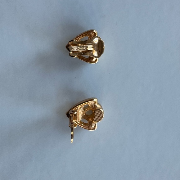 Cristian Dior Rhinestone Clip on Earrings - Picture 4 of 6